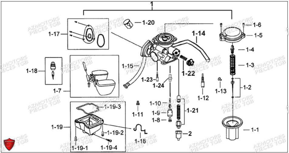 CARBURATEUR AZMOTORS BLADE 500 SL CARBU