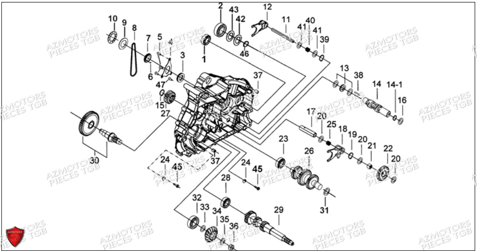 CARTER MOTEUR GAUCHE 2 AZMOTORS BLADE 500 SL CARBU