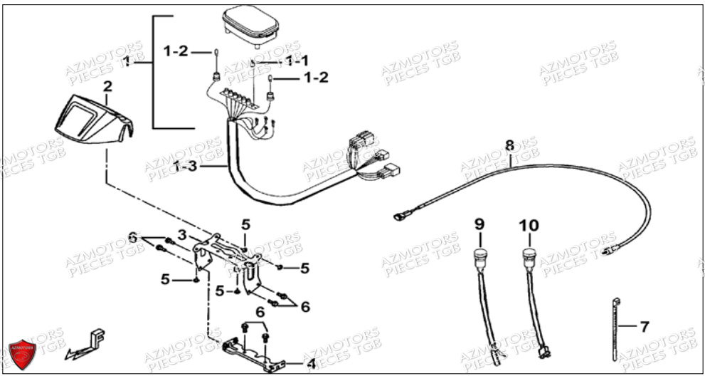 Compteur AZMOTORS Pieces TGB BLADE 500 SL CARBU
(No serie RFCFBGFTL.... Type FTG-HD)