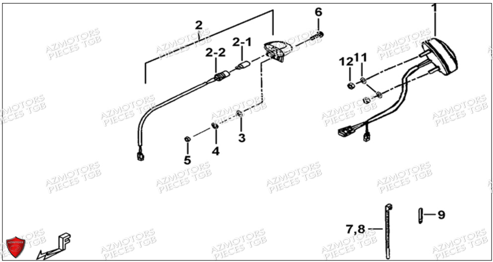 ECLAIRAGE ARRIERE AZMOTORS BLADE 500 SL CARBU