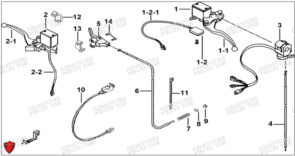 Ensemble Maitre Cylindre AZMOTORS Pieces TGB BLADE 500 SL CARBU
(No serie RFCFBGFTL.... Type FTG-HD)