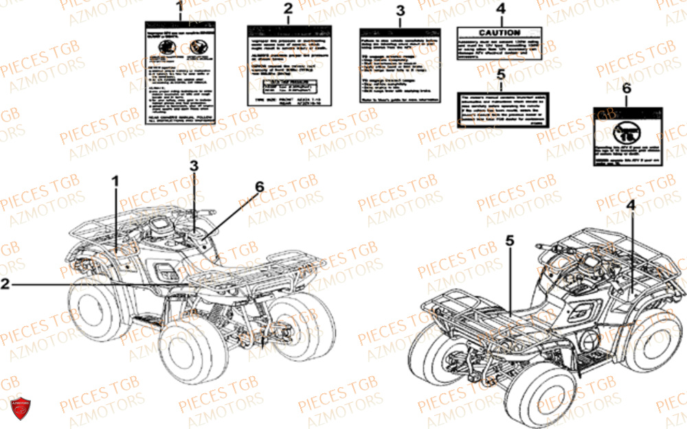 Etiquettes De Securite TGB Pieces TGB BLADE 500 SL CARBU
(No serie RFCFBGFTL.... Type FTG-HD)