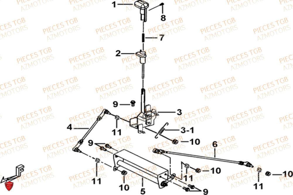 Levier De Vitesses TGB Pieces TGB BLADE 500 SL CARBU
(No serie RFCFBGFTL.... Type FTG-HD)