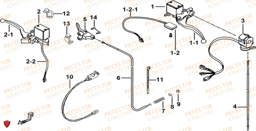Maitre Cylindre TGB Pieces TGB BLADE 500 SL CARBU
(No serie RFCFBGFTL.... Type FTG-HD)
