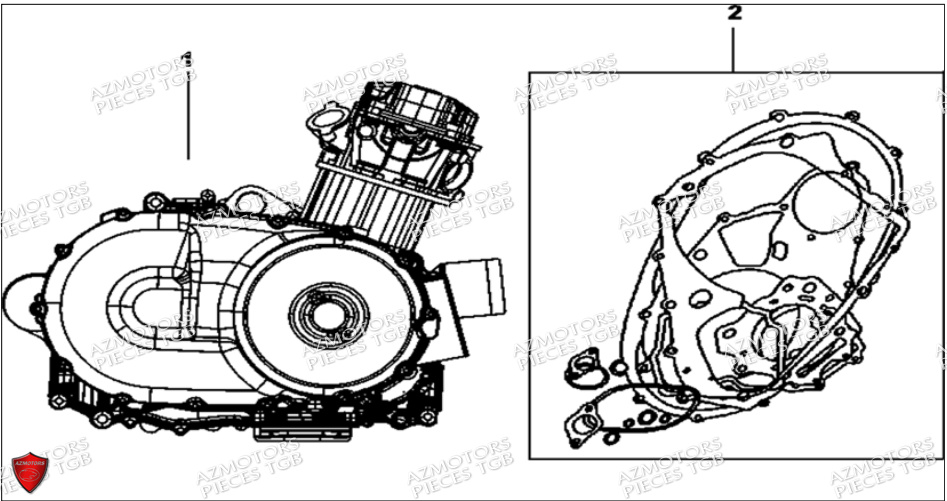 Moteur TGB Pieces TGB BLADE 500 SL CARBU
(No serie RFCFBGFTL.... Type FTG-HD)