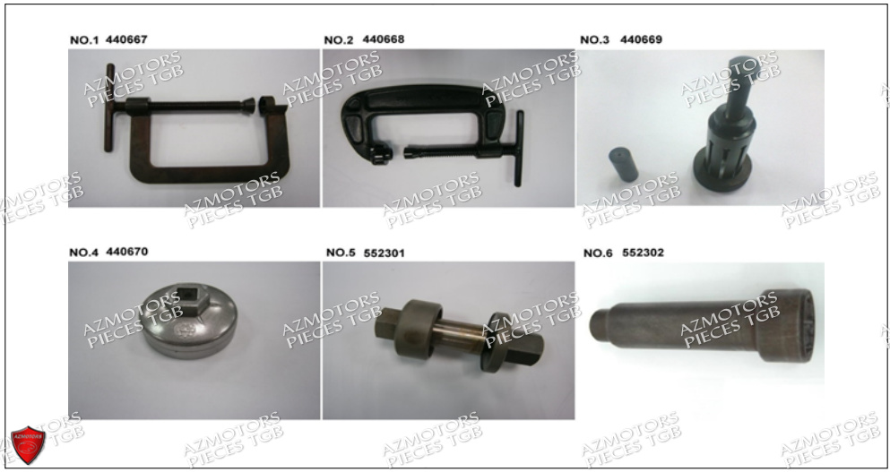 Outils 4 AZMOTORS Pieces TGB BLADE 500 SL CARBU
(No serie RFCFBGFTL.... Type FTG-HD)