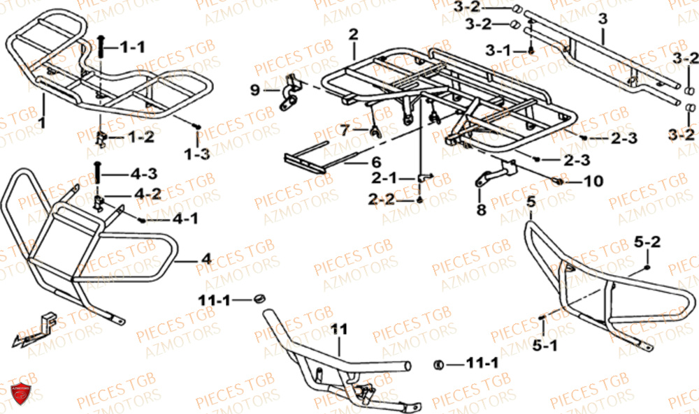 Porte Bagages TGB Pieces TGB BLADE 500 SL CARBU
(No serie RFCFBGFTL.... Type FTG-HD)