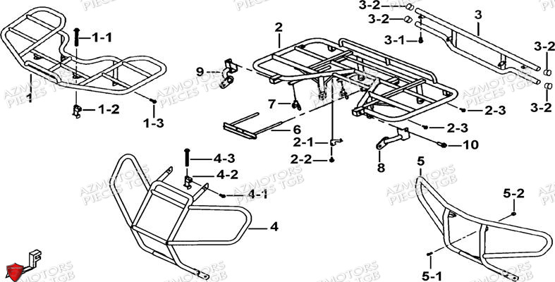 Porte Bagages Pare Chocs Option AZMOTORS Pieces TGB BLADE 500 SL CARBU
(No serie RFCFBGFTL.... Type FTG-HD)
