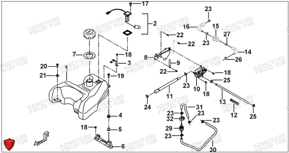 RESERVOIR A CARBURANT AZMOTORS BLADE 500 SL CARBU