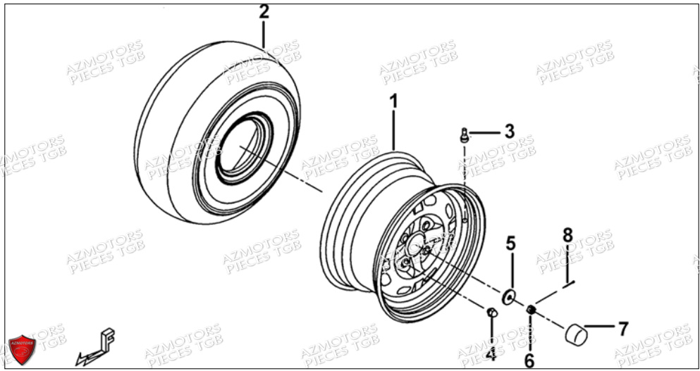 Roues Avant AZMOTORS Pieces TGB BLADE 500 SL CARBU
(No serie RFCFBGFTL.... Type FTG-HD)