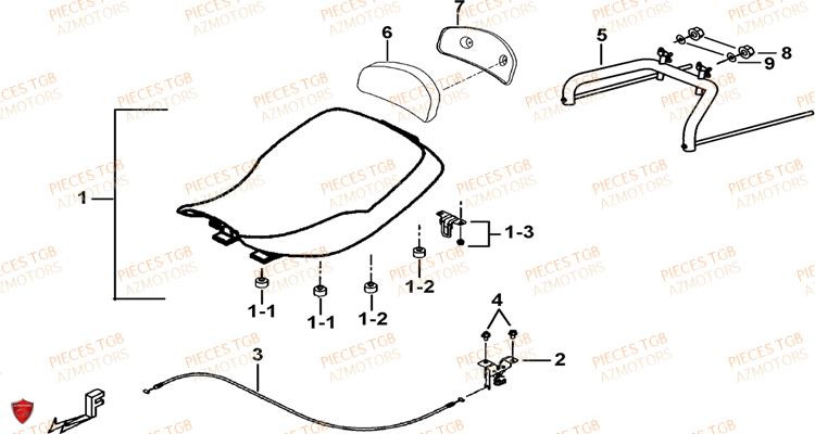 Selle TGB Pieces TGB BLADE 500 SL CARBU
(No serie RFCFBGFTL.... Type FTG-HD)