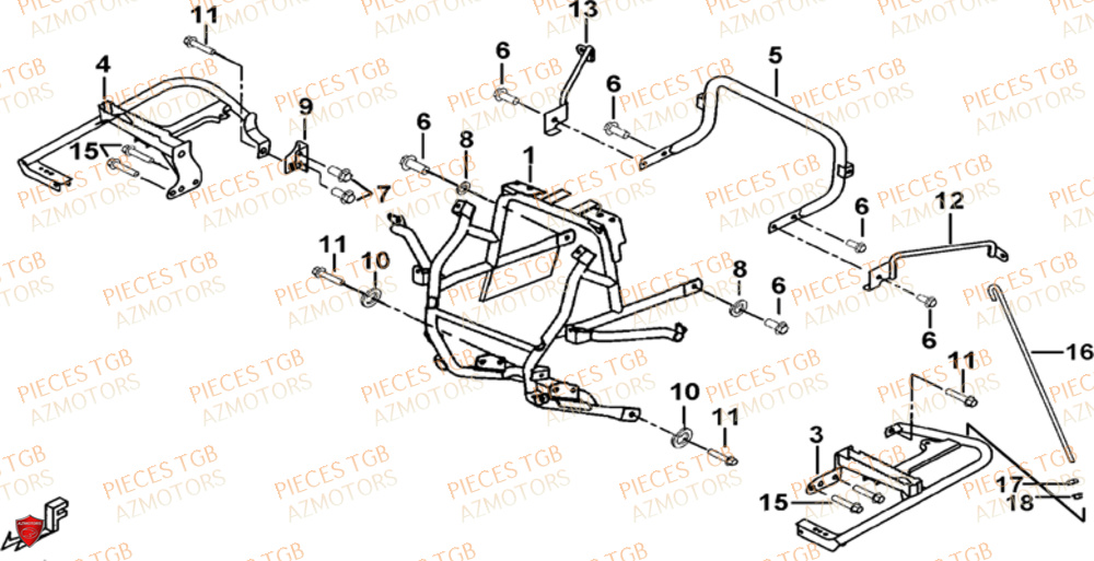 Support Pare Chocs TGB Pieces TGB BLADE 500 SL CARBU
(No serie RFCFBGFTL.... Type FTG-HD)