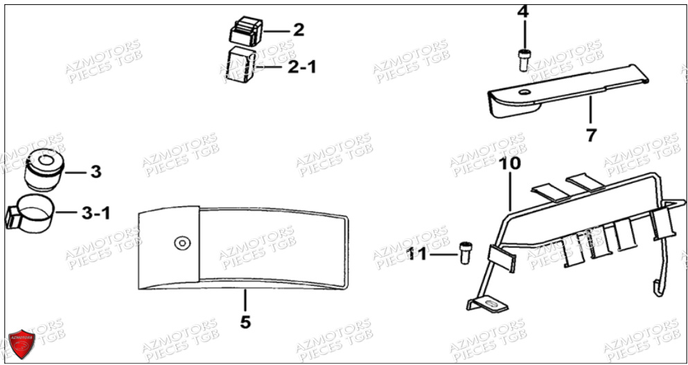 SUPPORTS AZMOTORS BLADE 500 SL CARBU