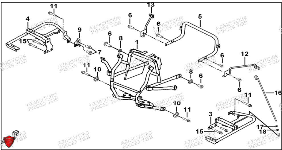 Support Pare Chocs AZMOTORS Pieces TGB BLADE 500 SL CARBU
(No serie RFCFBGFTL.... Type FTG-HD)