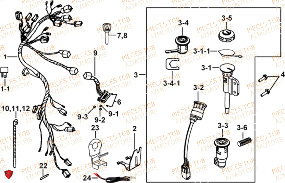 Systeme Electrique TGB Pieces TGB BLADE 500 SL CARBU
(No serie RFCFBGFTL.... Type FTG-HD)