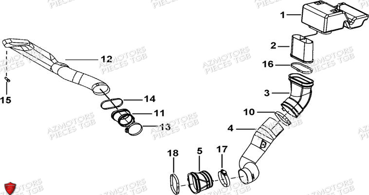 Systeme Admission AZMOTORS Pieces TGB BLADE 500 SL CARBU
(No serie RFCFBGFTL.... Type FTG-HD)