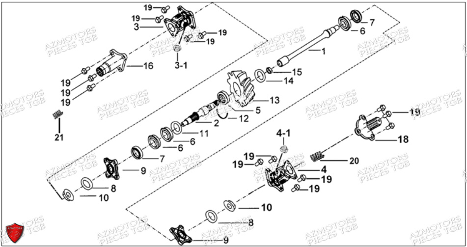 SYSTEME DE TRANSMISSION AZMOTORS BLADE 500 SL CARBU