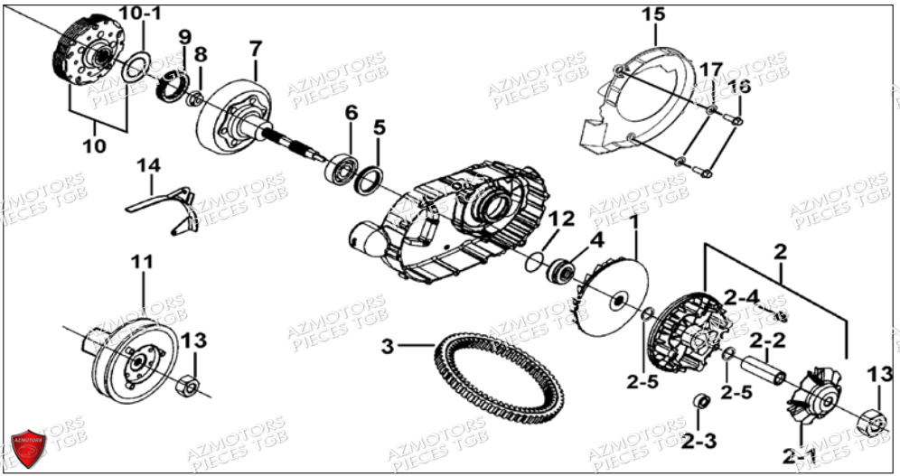 Variateur TGB Pieces TGB BLADE 500 SL CARBU
(No serie RFCFBGFTL.... Type FTG-HD)