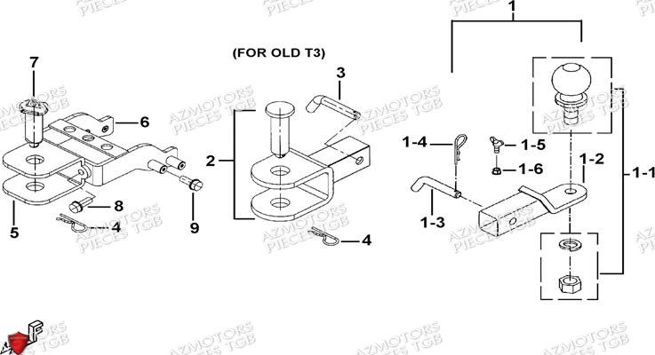 Attelages Option AZMOTORS Pieces TGB BLADE 500 SL EFI (No Serie RFCFTGTBB...Type: FTG-HDE)