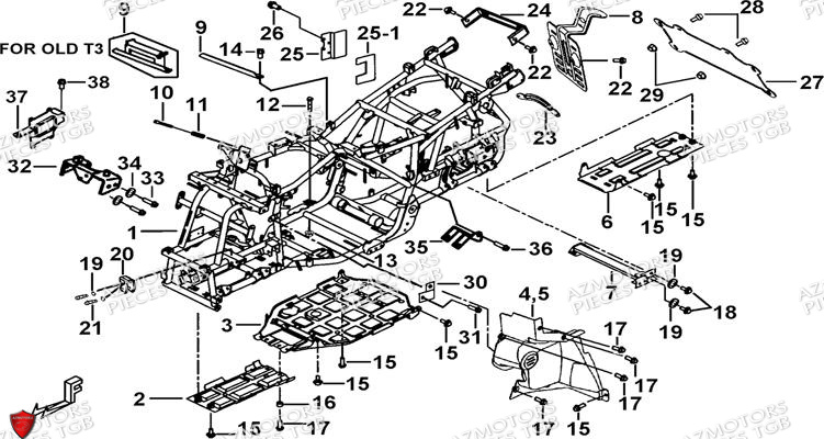 Chassis AZMOTORS Pieces TGB BLADE 500 SL EFI (No Serie RFCFTGTBB...Type: FTG-HDE)