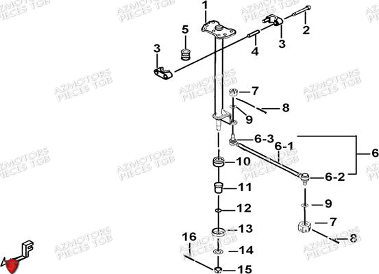 Colonne Direction Sans Eps AZMOTORS Pieces TGB BLADE 500 SL EFI (No Serie RFCFTGTBB...Type: FTG-HDE)
