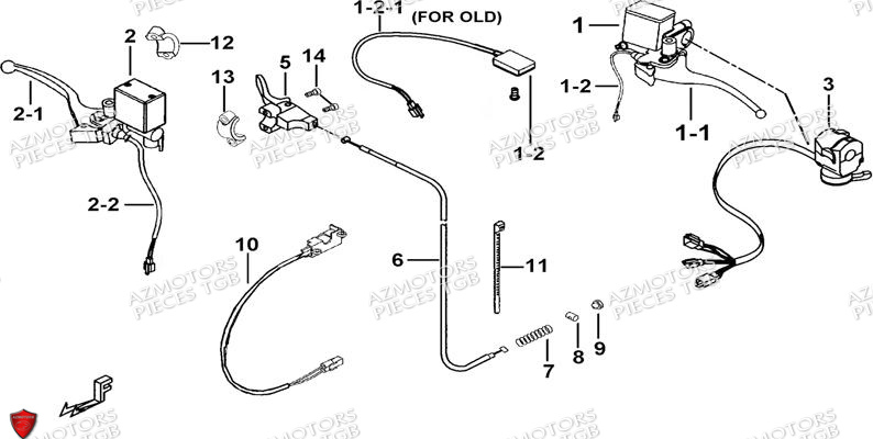 Ensemble Maitre Cylindre AZMOTORS Pieces TGB BLADE 500 SL EFI (No Serie RFCFTGTBB...Type: FTG-HDE)