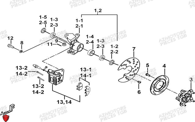 Porte Fusee De Direction AZMOTORS Pieces TGB BLADE 500 SL EFI (No Serie RFCFTGTBB...Type: FTG-HDE)