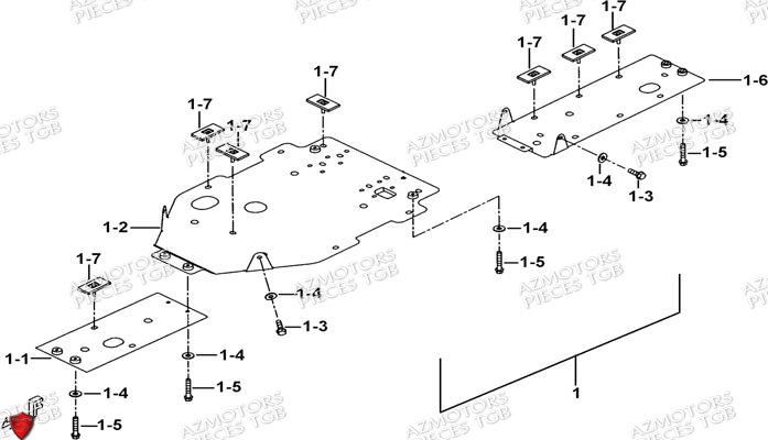 Protections Chassis Aluminium Option AZMOTORS Pieces TGB BLADE 500 SL EFI (No Serie RFCFTGTBB...Type: FTG-HDE)