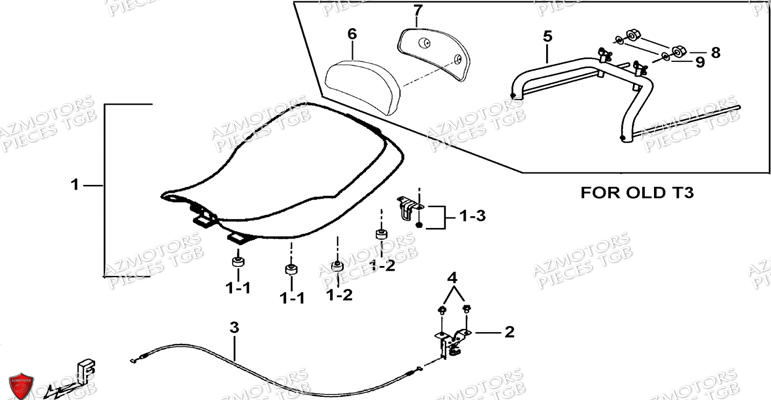Selle Option AZMOTORS Pieces TGB BLADE 500 SL EFI (No Serie RFCFTGTBB...Type: FTG-HDE)