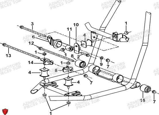 Supports Moteur AZMOTORS Pieces TGB BLADE 500 SL EFI (No Serie RFCFTGTBB...Type: FTG-HDE)