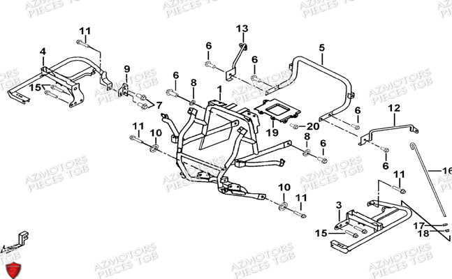 Support Pare Chocs AZMOTORS Pieces TGB BLADE 500 SL EFI (No Serie RFCFTGTBB...Type: FTG-HDE)