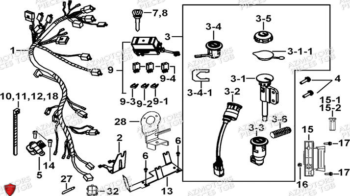 Systeme Electrique 2 AZMOTORS Pieces TGB BLADE 500 SL EFI (No Serie RFCFTGTBB...Type: FTG-HDE)