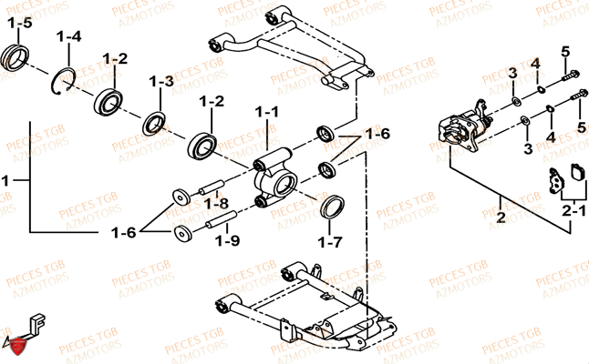 Axe Arriere TGB Pieces BLADE 525 SE-FI 4X4 2016 (No Serie RFCFBGFTP...Type: FTG-HDE)