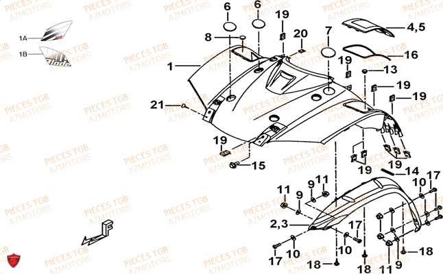 Carrosserie Avant TGB Pieces BLADE 525 SE-FI 4X4 2016 (No Serie RFCFBGFTP...Type: FTG-HDE)