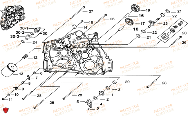 CARTER MOTEUR GAUCHE 1 TGB BLADE 525 SE 4X4 16