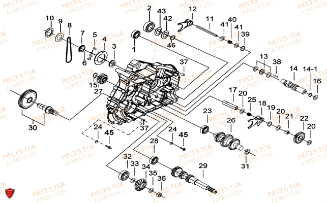 Carter Moteur Gauche 2 TGB Pieces BLADE 525 SE-FI 4X4 2016 (No Serie RFCFBGFTP...Type: FTG-HDE)