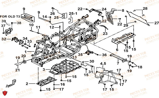 Chassis TGB Pieces BLADE 525 SE-FI 4X4 2016 (No Serie RFCFBGFTP...Type: FTG-HDE)
