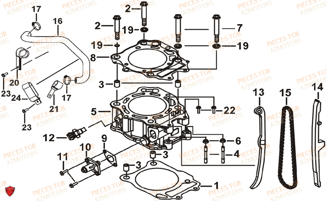 Cylindre TGB Pieces BLADE 525 SE-FI 4X4 2016 (No Serie RFCFBGFTP...Type: FTG-HDE)