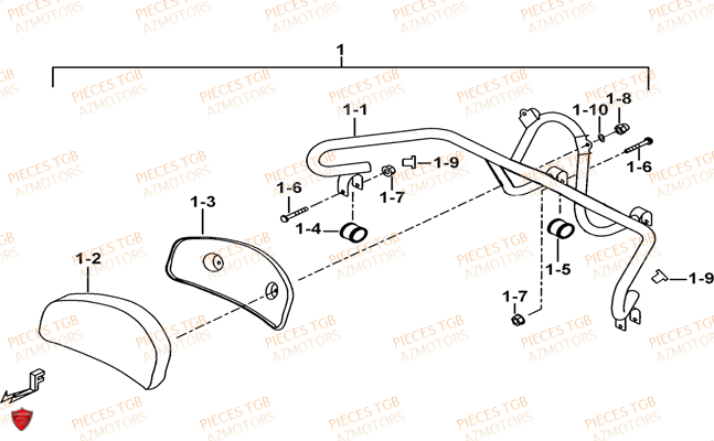 Dosseret Arriere Option TGB Pieces BLADE 525 SE-FI 4X4 2016 (No Serie RFCFBGFTP...Type: FTG-HDE)