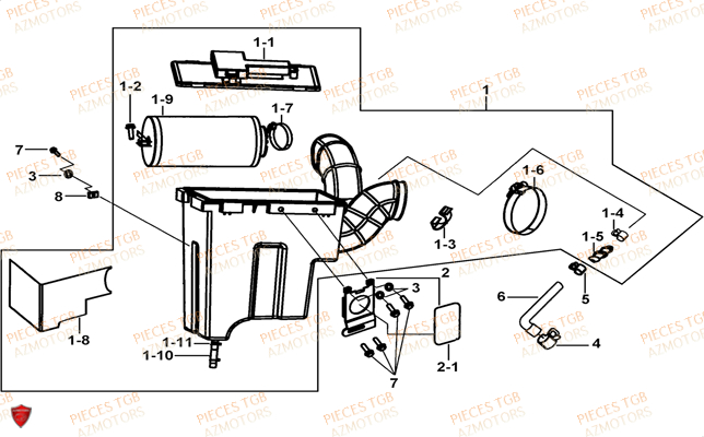 Filtre A Air TGB Pieces BLADE 525 SE-FI 4X4 2016 (No Serie RFCFBGFTP...Type: FTG-HDE)