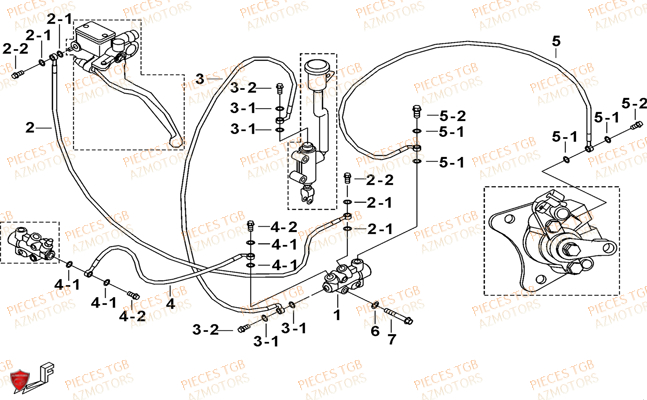 FREIN ARRIERE JUSQU AU No SERIE 017381 TGB BLADE 525 SE 4X4 16