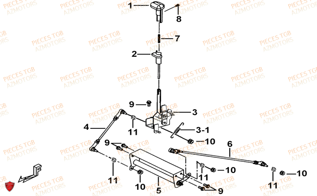 Levier De Vitesses TGB Pieces BLADE 525 SE-FI 4X4 2016 (No Serie RFCFBGFTP...Type: FTG-HDE)