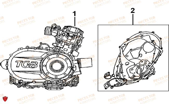Moteur TGB Pieces BLADE 525 SE-FI 4X4 2016 (No Serie RFCFBGFTP...Type: FTG-HDE)