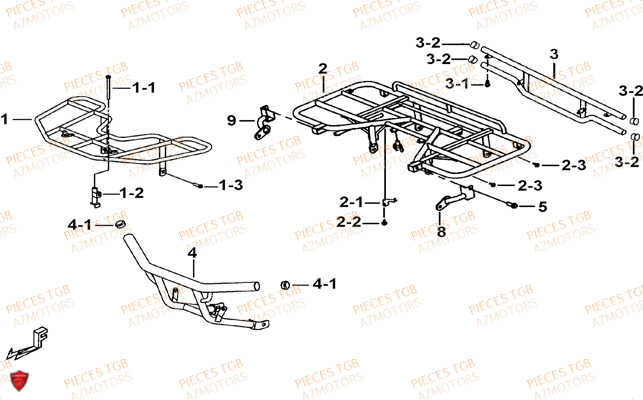 Porte Bagages Option TGB Pieces BLADE 525 SE-FI 4X4 2016 (No Serie RFCFBGFTP...Type: FTG-HDE)