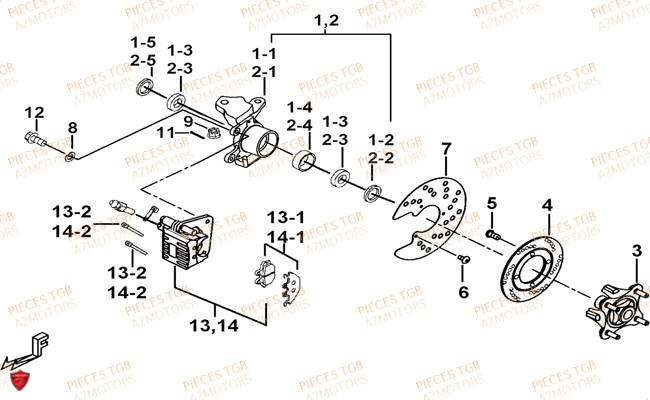 Porte Fusee De Direction TGB Pieces BLADE 525 SE-FI 4X4 2016 (No Serie RFCFBGFTP...Type: FTG-HDE)