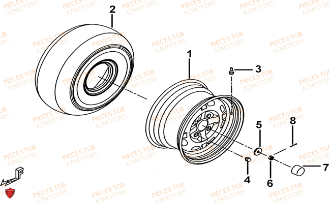 Roues Avant TGB Pieces BLADE 525 SE-FI 4X4 2016 (No Serie RFCFBGFTP...Type: FTG-HDE)