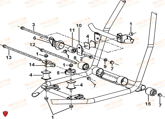 Supports Moteur TGB Pieces BLADE 525 SE-FI 4X4 2016 (No Serie RFCFBGFTP...Type: FTG-HDE)