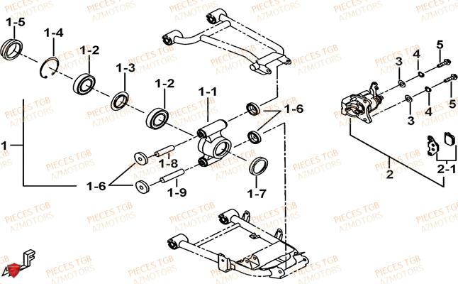 Axe Arriere TGB Pieces BLADE 525 SE_FI (2012 - 2014) (No Serie RFCFBFFGE...Type: FBG-HFE)