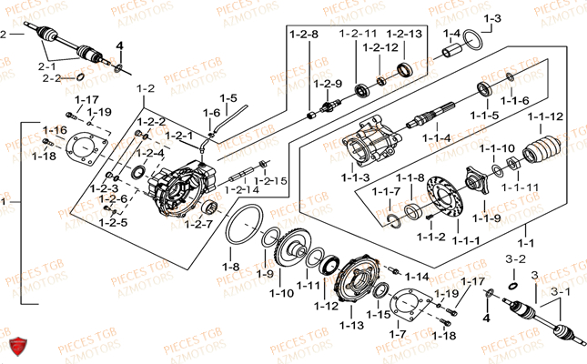 Differentiel Arriere TGB Pieces BLADE 525 SE_FI (2012 - 2014) (No Serie RFCFBFFGE...Type: FBG-HFE)