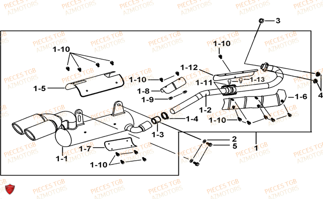 ECHAPPEMENT A PARTIR DU No SERIE 008678 TGB BLADE 525 SE 525 SL